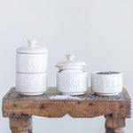 Stoneware Stackable Salt & Pepper Pots with Lid
