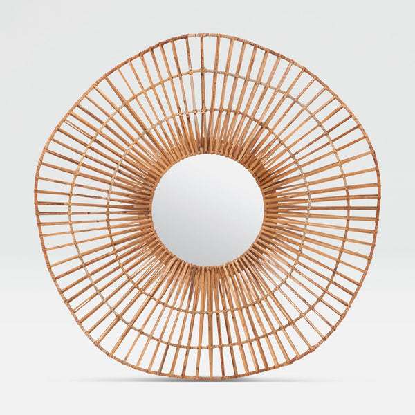 Savannah Mirror - Natural Rattan, 37"