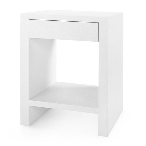 Morgan 1-Drawer Side Table, Chiffon White