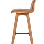 Napoli Leather Barstool in Tan