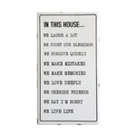 Wall Decor "In This House", 36"H x 20"L x 0.5"W