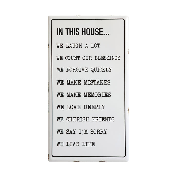Wall Decor "In This House", 36"H x 20"L x 0.5"W