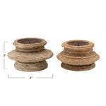 Round Wood Candle Holder