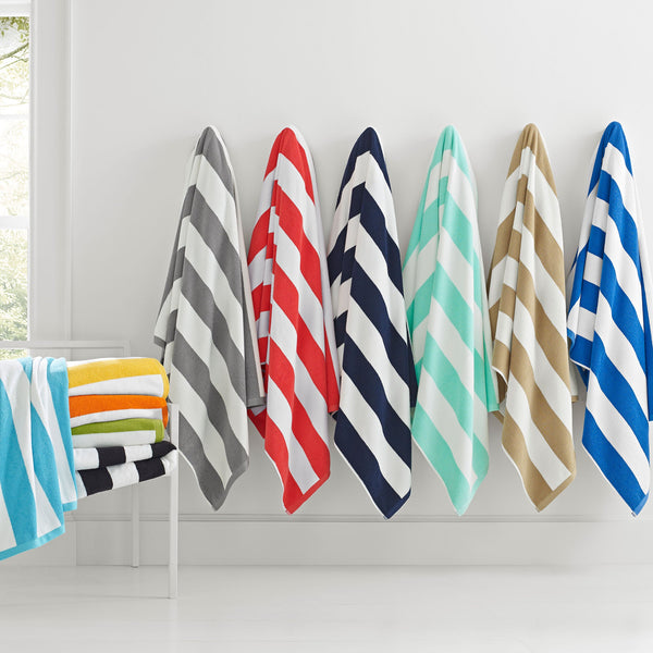 Cabana Stripe Beach Towel, Grey