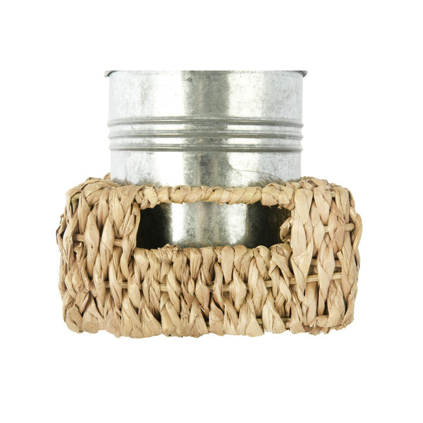 Hand Woven Bankuan Tray with 3 Metal Containers