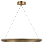 Encircle 28" Ring Chandelier, Natural Brass
