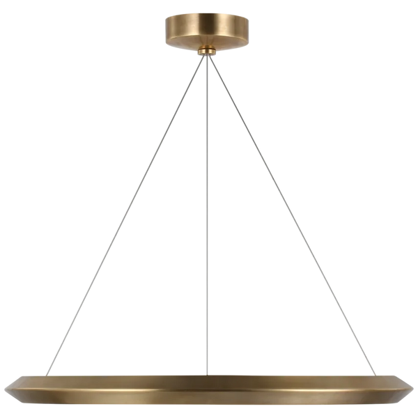 Encircle 28" Ring Chandelier, Natural Brass