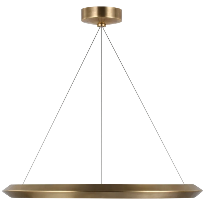 Encircle 28" Ring Chandelier, Natural Brass