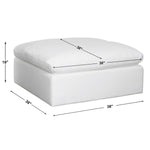 Seahaven Ottoman, White, 38"W X 19"H X 38"D