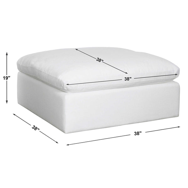 Seahaven Ottoman, White, 38"W X 19"H X 38"D