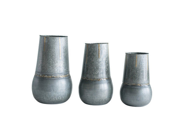 Galvanized Metal Vases