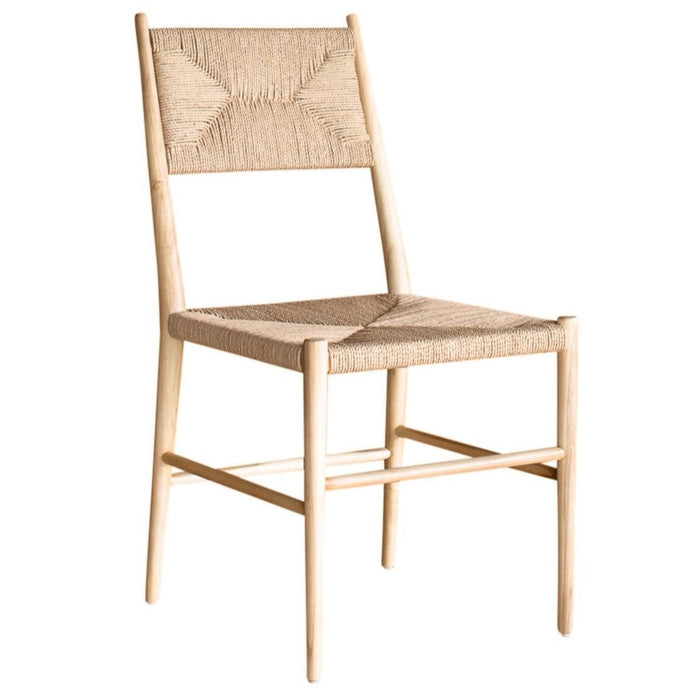 Simone Dining Chair- Natural Papercord & Natural Teak Wood