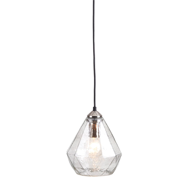 Arden Pendant, Hammered Clear
