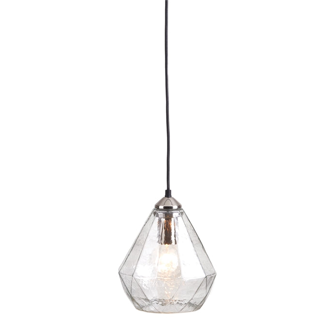 Arden Pendant, Hammered Clear