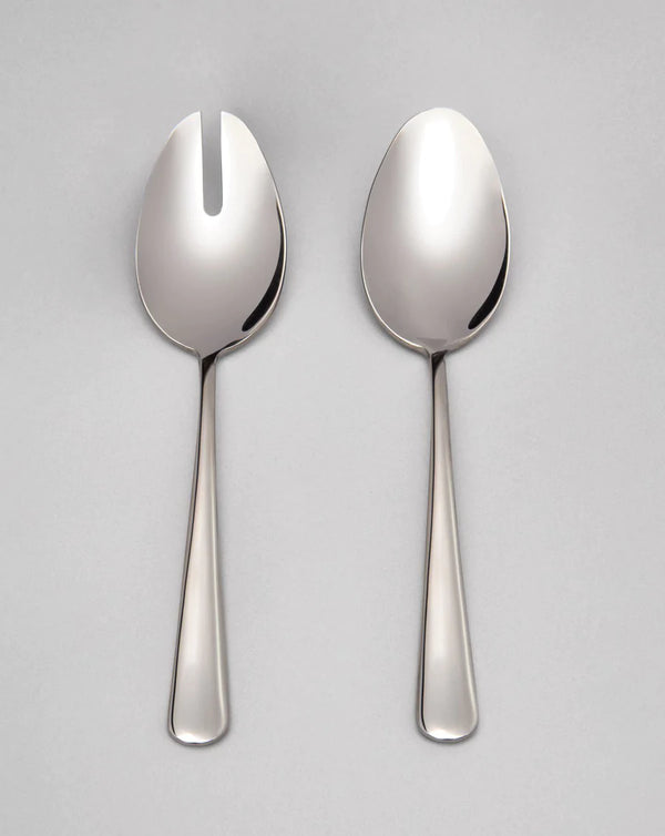 Polished Silver Serving Spoon, Set of 2