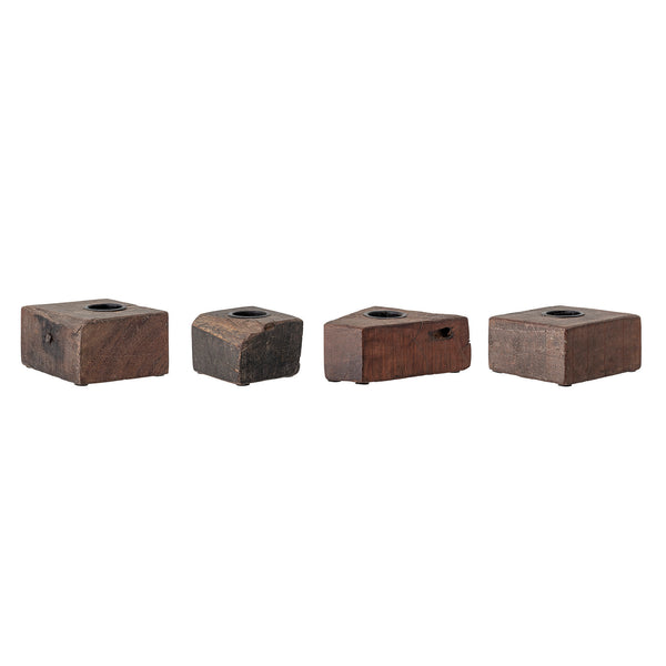 Square Wood Candle Holder