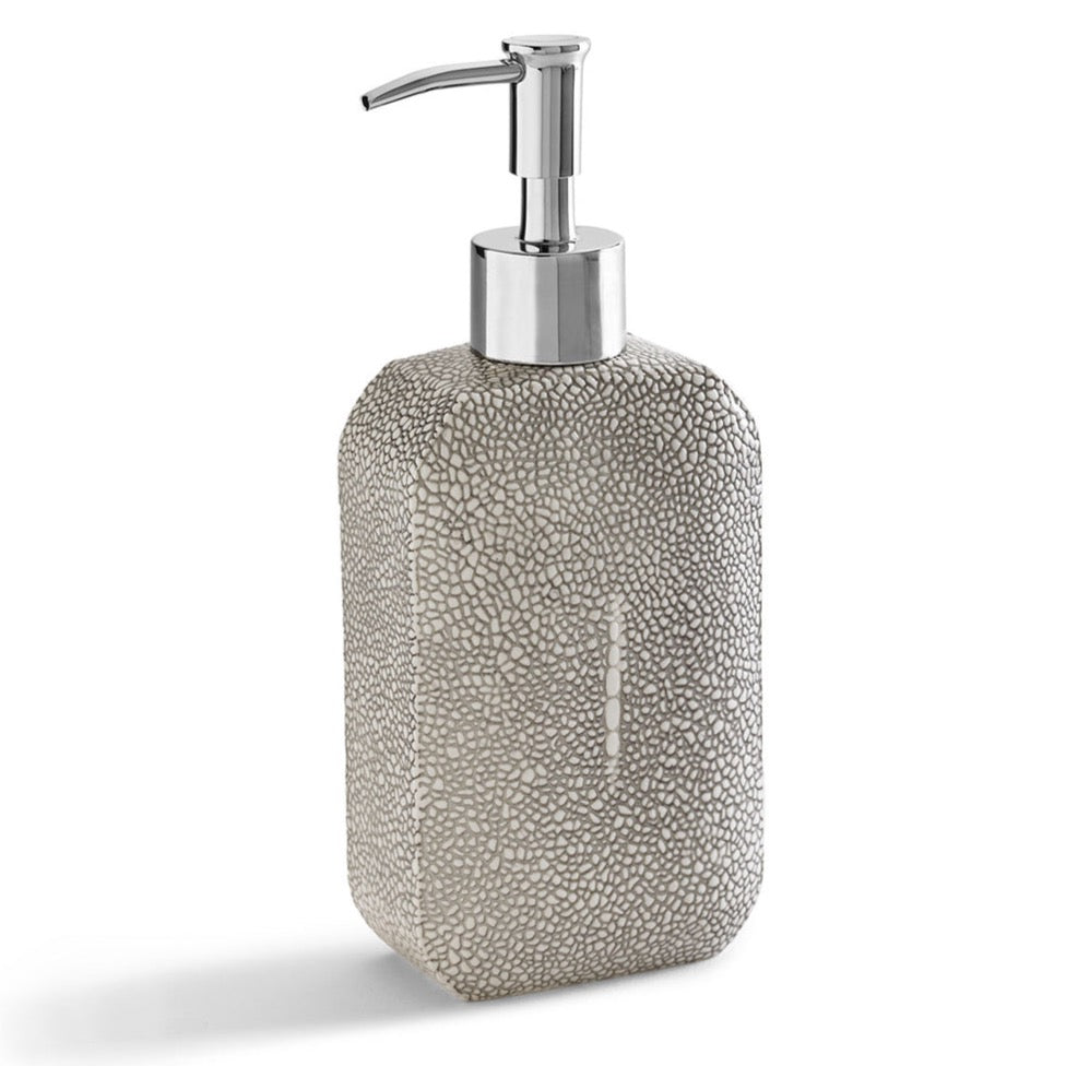 Shagreen Lotion Dispenser, Grey/ Unique