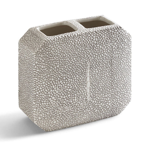 Shagreen Toothbrush Holder, Grey/ Unique