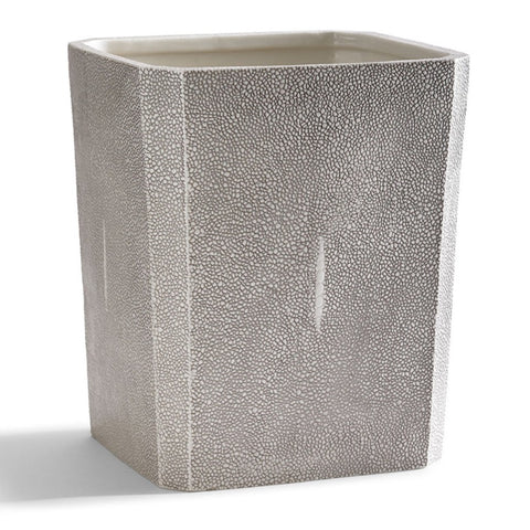 Shagreen Waste Basket, Grey/ Unique