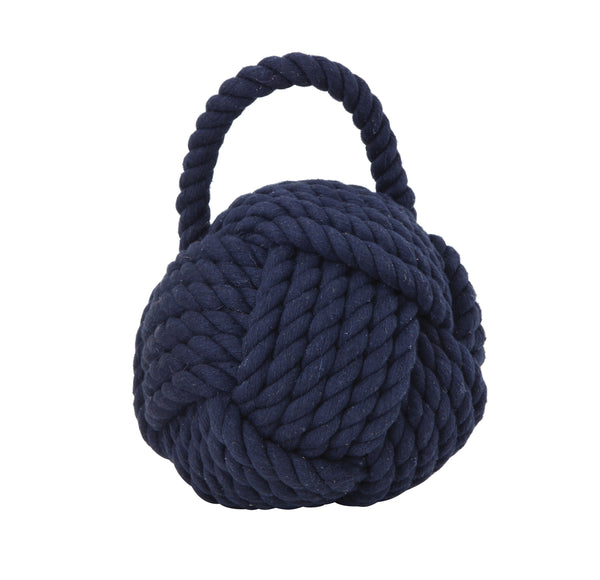 Rope Knot Doorstop, Blue