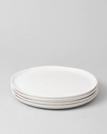 Speckled White Dinner Plates, Set of 4