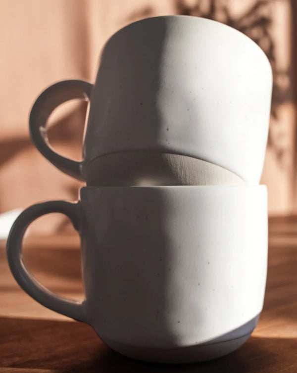 Speckled White Mugs, Set of 4