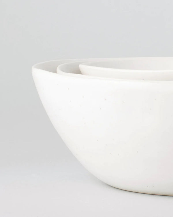 Speckled White Nested Serving Bowls, Set of 3