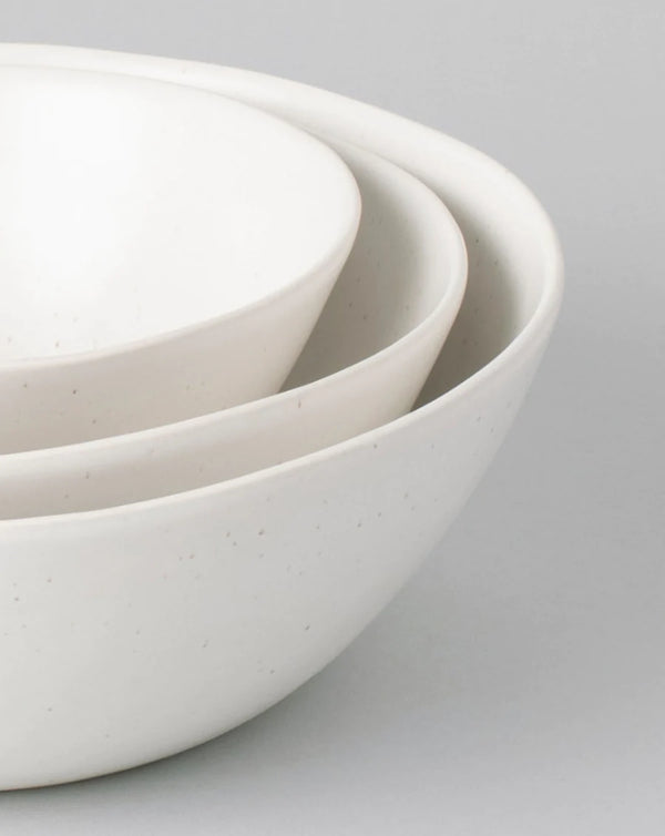 Speckled White Nested Serving Bowls, Set of 3