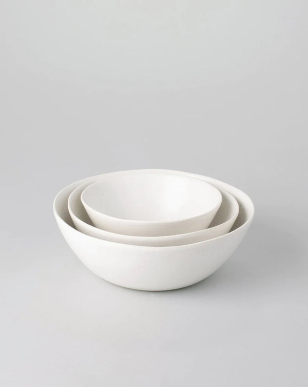 Speckled White Nested Serving Bowls, Set of 3