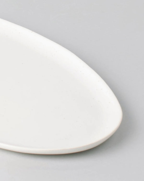 Speckled White Oval Serving Platter