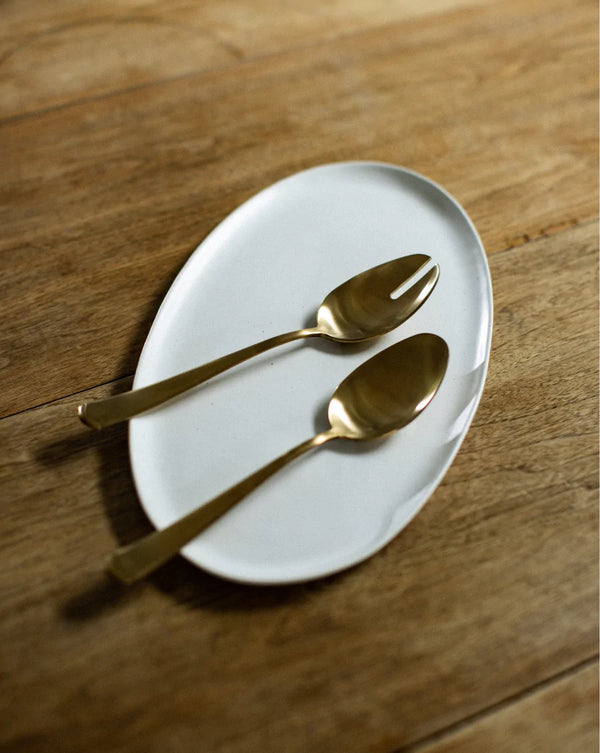 Speckled White Oval Serving Platter