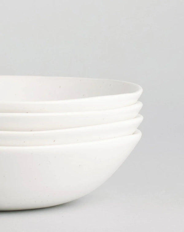 Speckled White Pasta Bowls, Set of 4