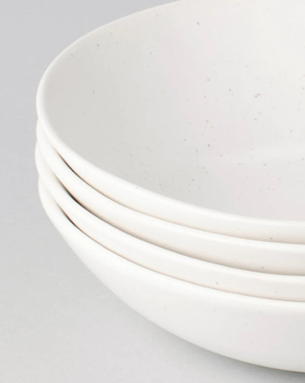 Speckled White Pasta Bowls, Set of 4
