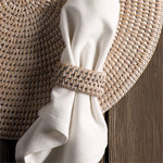 Burma Rattan Napkin Ring, White