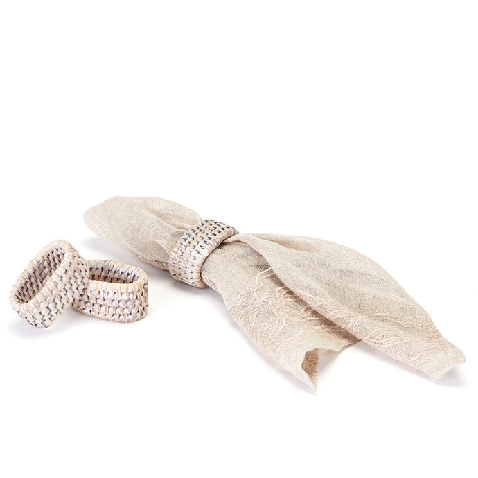 Burma Rattan Napkin Ring, White
