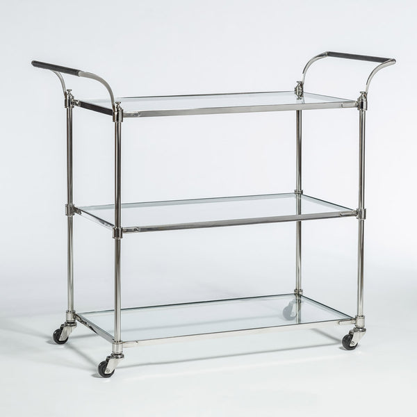 Wakefield Bar Cart, Polished Chrome