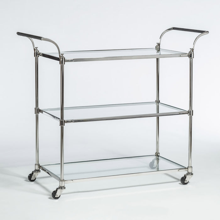 Wakefield Bar Cart, Polished Chrome