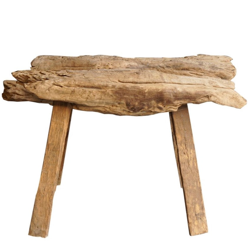 Antique Kampung Stool, 29"L x 19"W x 21"D