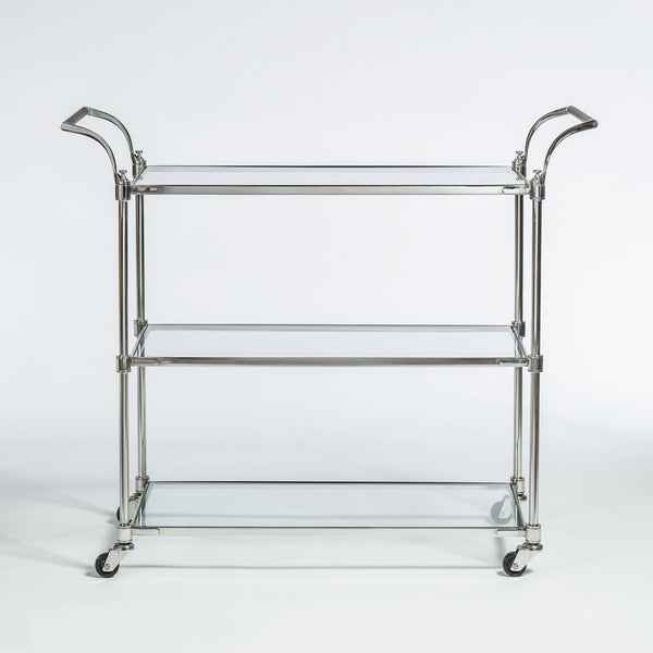 Wakefield Bar Cart, Polished Chrome