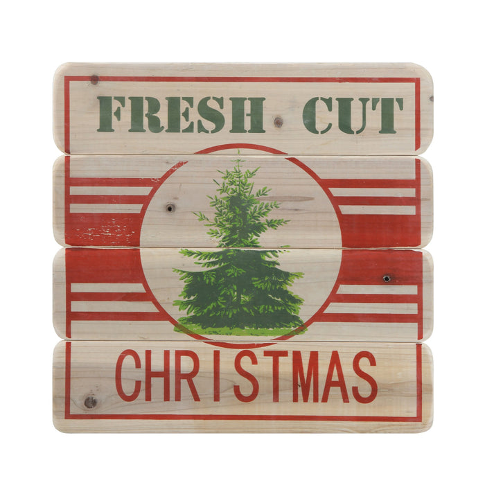 Wood Wall Décor "Fresh Cut Christmas", 19.75"H x 19"L x 1"W