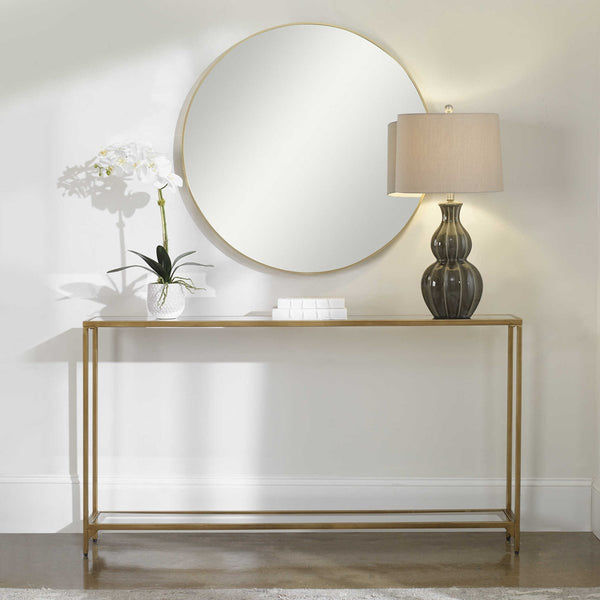 Accent Console Table, Gold, 56"W x 30"H x 8"D