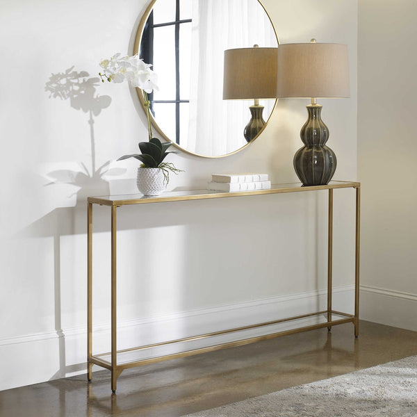 Accent Console Table, Gold, 56"W x 30"H x 8"D
