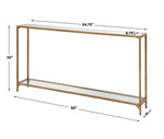 Accent Console Table, Gold, 56"W x 30"H x 8"D