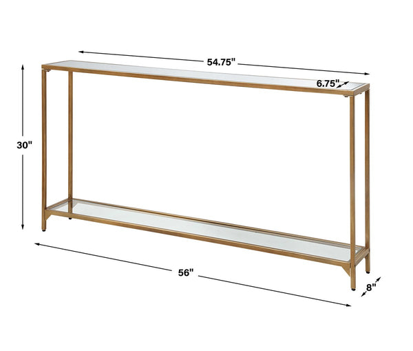 Accent Console Table, Gold, 56"W x 30"H x 8"D