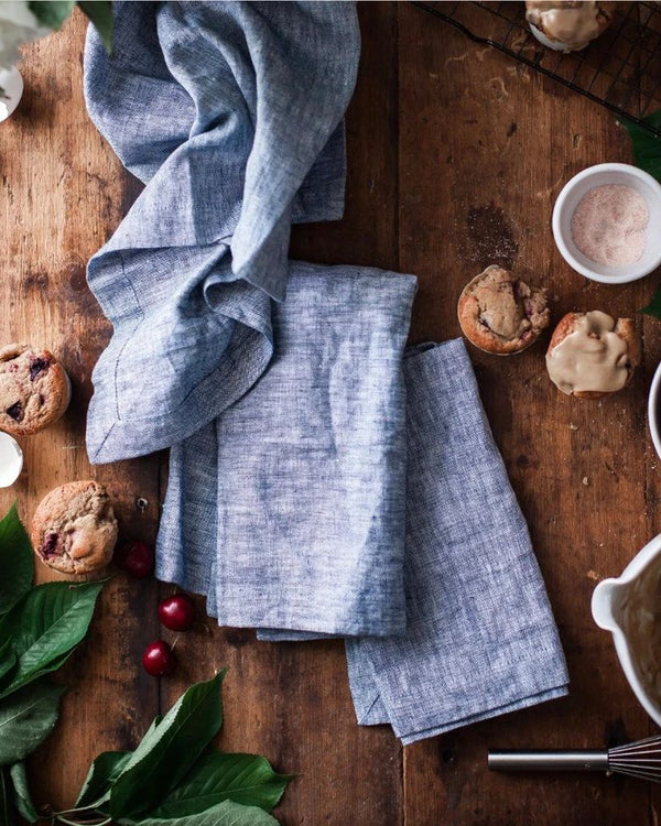 Washed Linen Napkins, Indigo