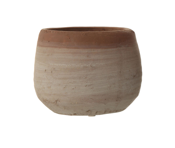 Whitewashed Terra Cotta Planter, 2 Sizes
