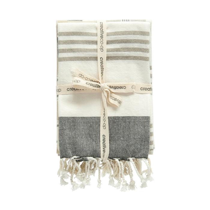 Cotton Striped Tea Towels, Set of 3