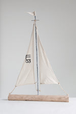 Hand Painted Mango Wood & Metal Decorative Ship