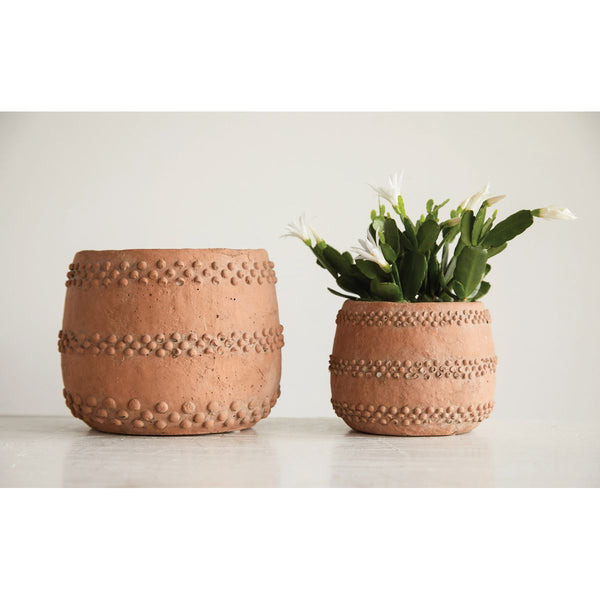 Cement Pot, Terra Cotta Color